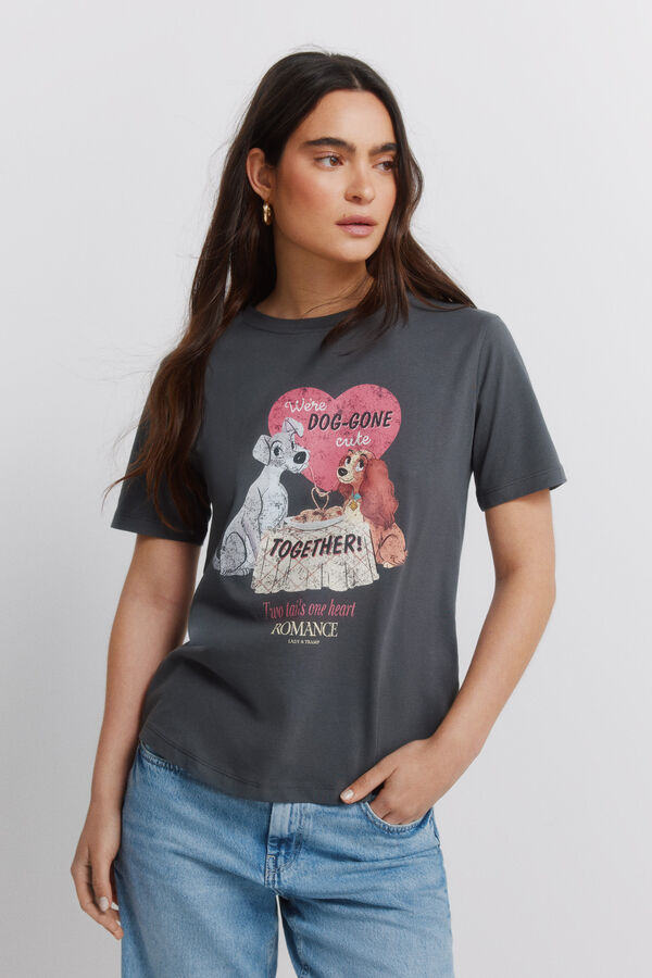 Springfield Playera de manga corta con estampado gris