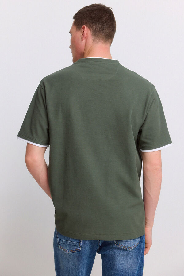 Springfield Playera de tela waffle doble verde
