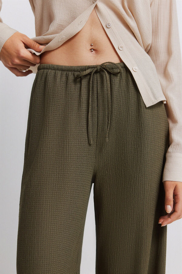 Springfield Pantal&oacute;n largo holgado de estructura kaki