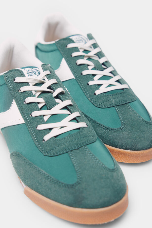 Springfield Zapatilla tejido estilo retro verde