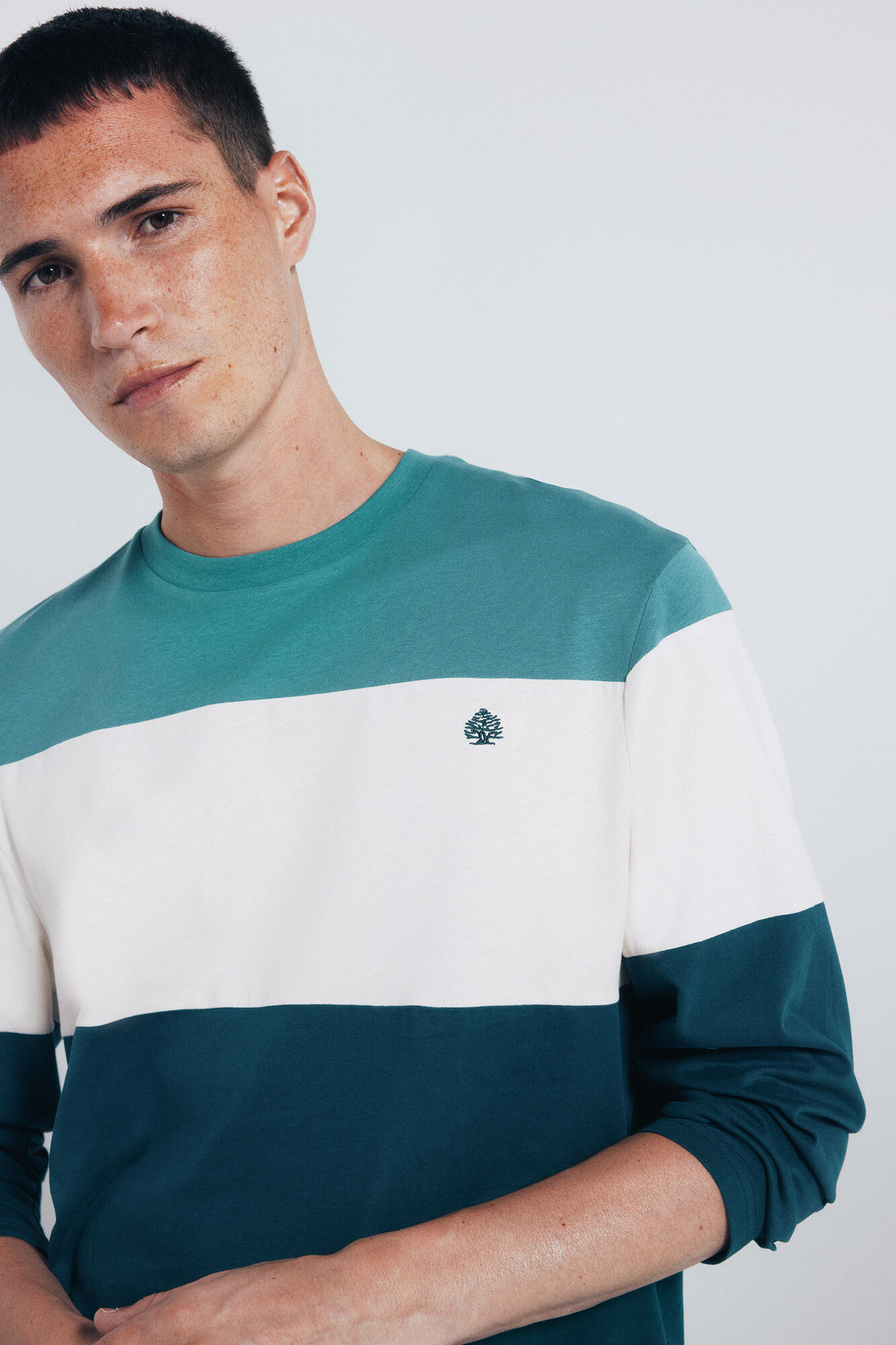 Springfield playera de piqu&eacute; de manga larga con cortes