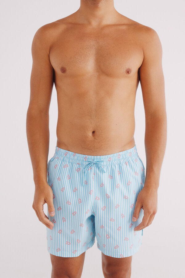 Springfield Bañador  estampado langostas turquesa