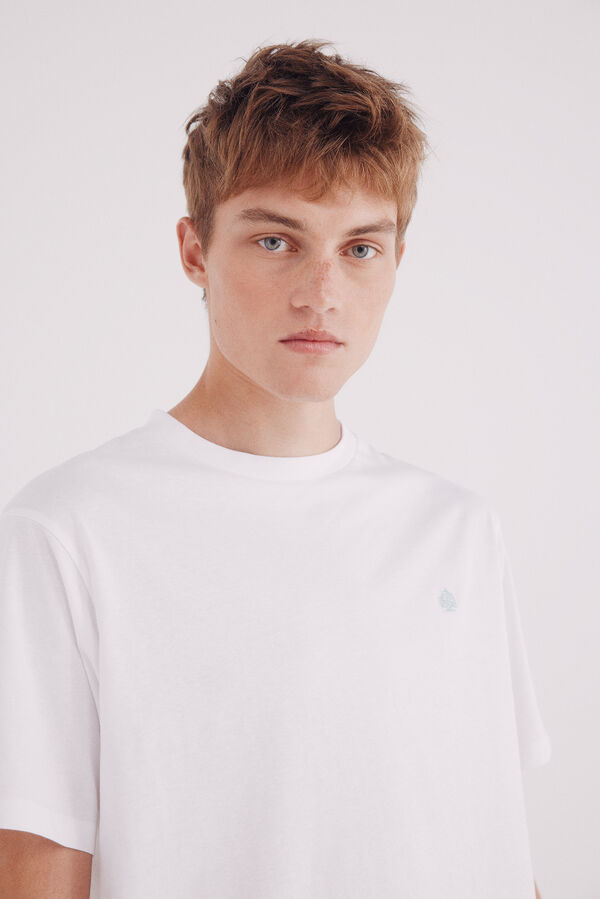 Springfield Camiseta básica cuello redondo natural