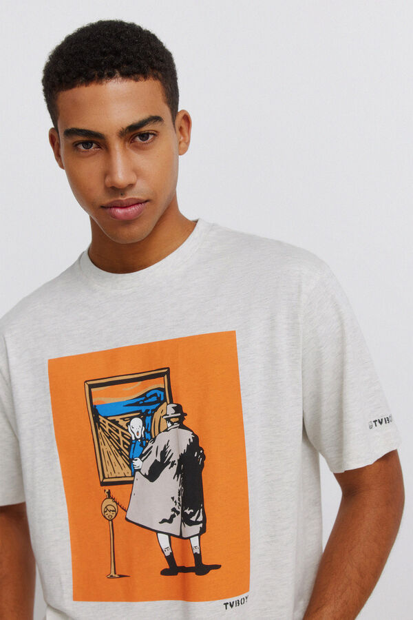Springfield Playera TvBoy Grito gris