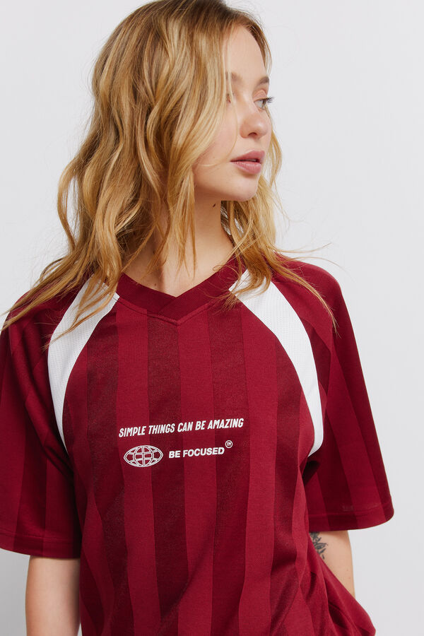 Springfield Playera de f&uacute;tbol de piezas rojo