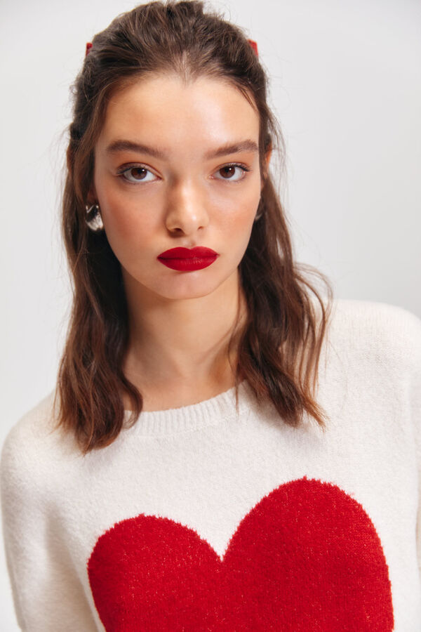 Springfield Suéter corazón intarsia estampado