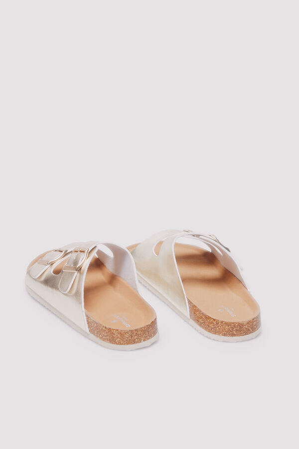 Springfield Sandalia hebillas dorada beige