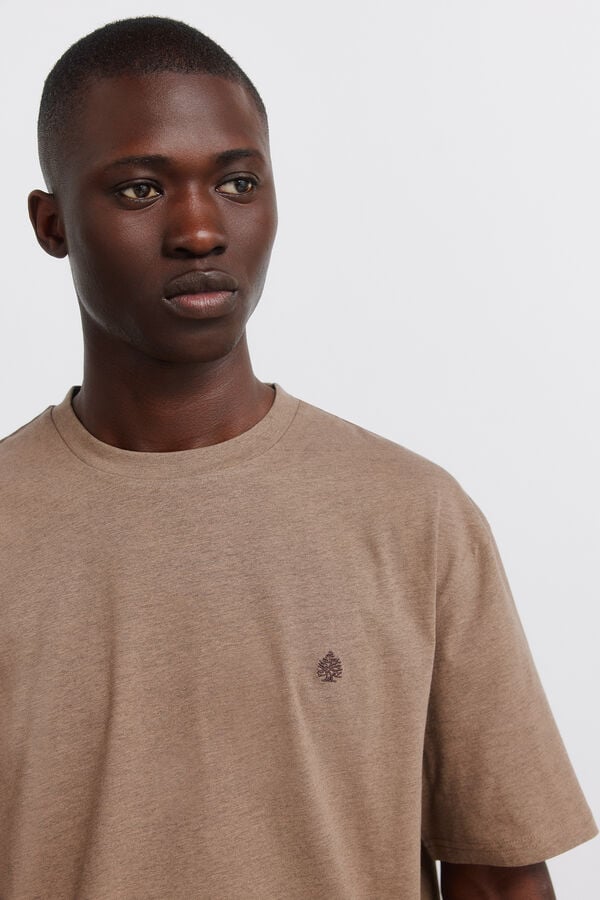 Springfield Playera b&aacute;sica de viscosa caf&eacute;