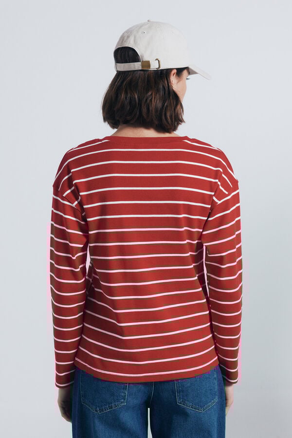 Springfield Playera rayas marineras rojo