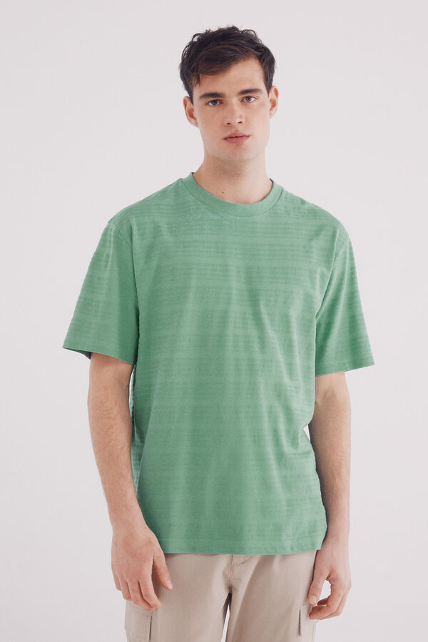 Springfield Playera raya piqué verde