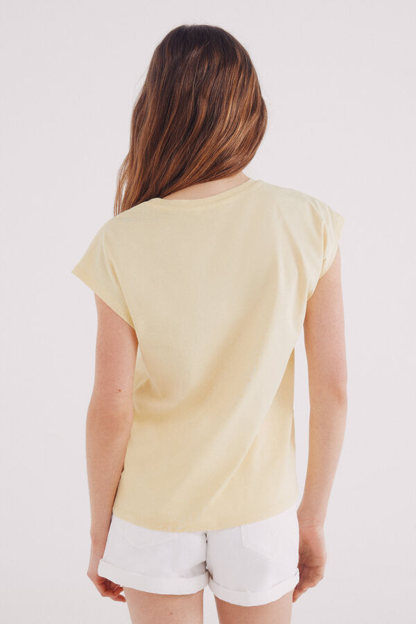 Springfield Camiseta hombros crochet amarillo