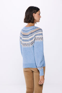 Springfield Suéter cenefas jacquard multicolor azul