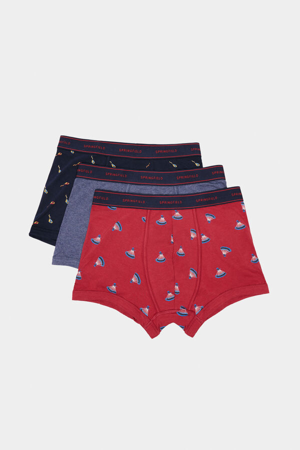 Springfield Pack 3 boxers algodón estampados azul oscuro