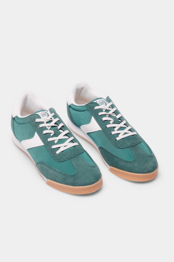 Springfield Zapatilla tejido estilo retro verde