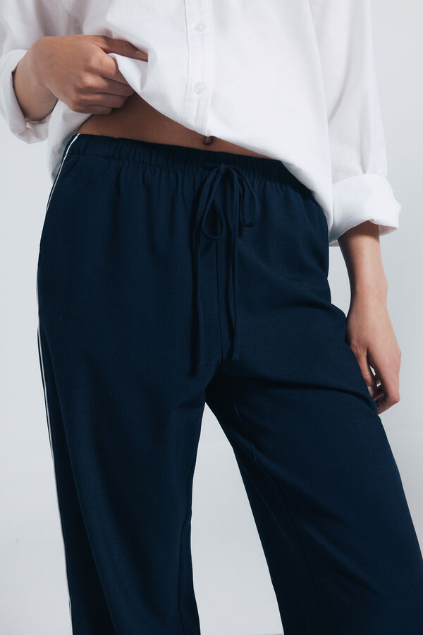 Springfield Pantalón jogger rayas lateral marino