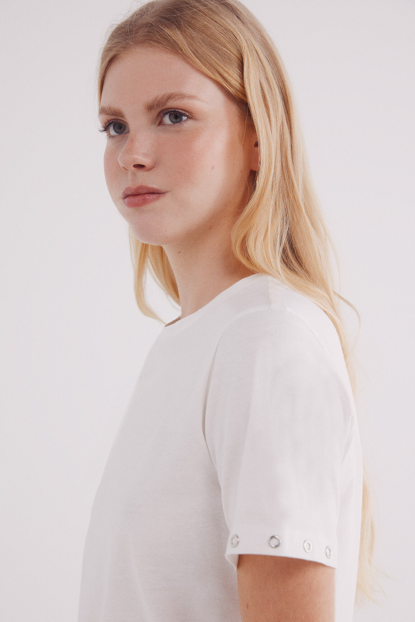 Springfield Camiseta ojales met&aacute;licos mangas