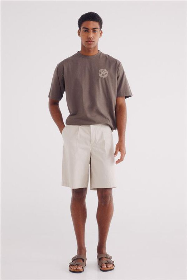 Springfield Camiseta bordados círculo café