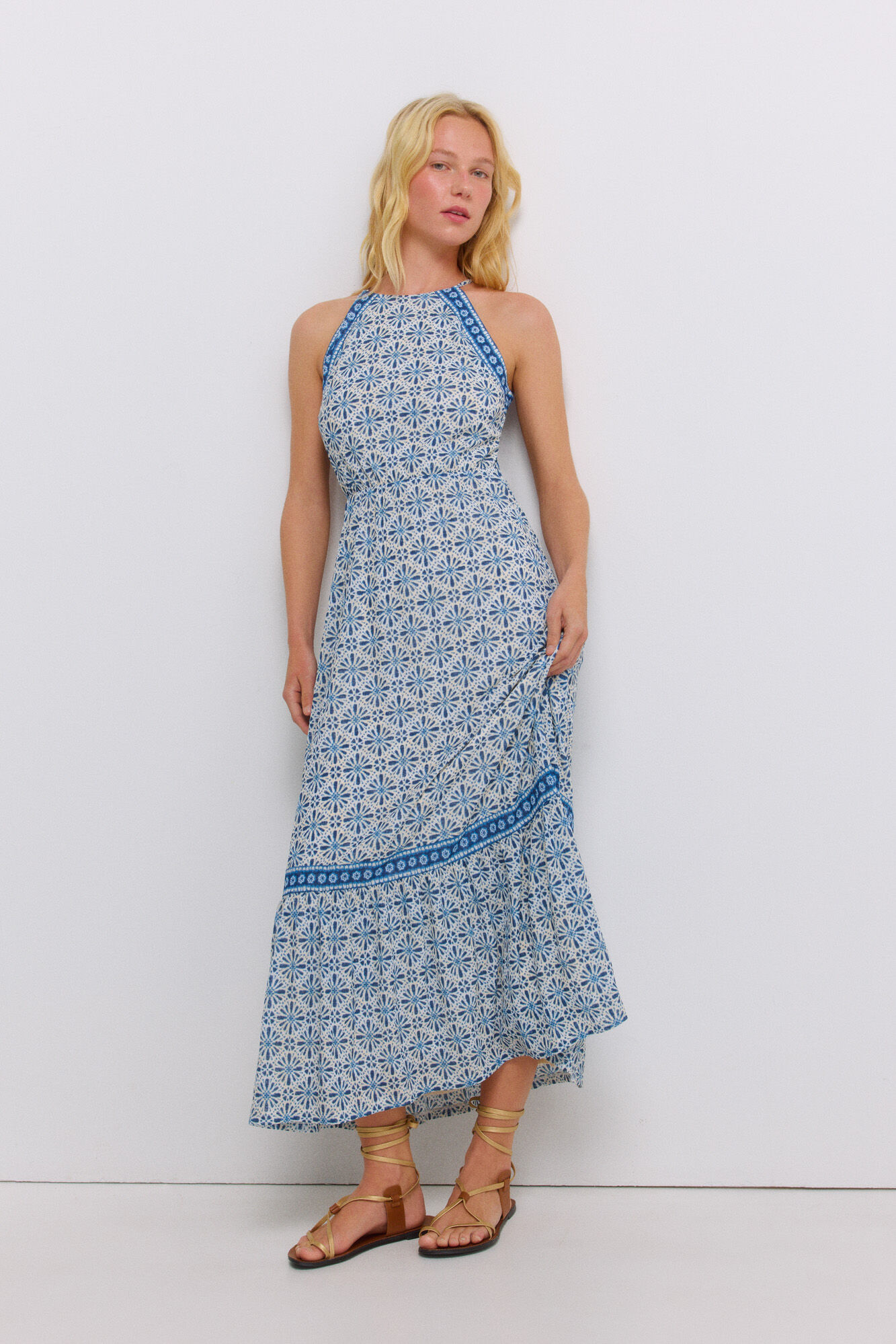 Springfield Vestido halter estampado