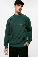 Springfield Sudadera motivos varsity verde