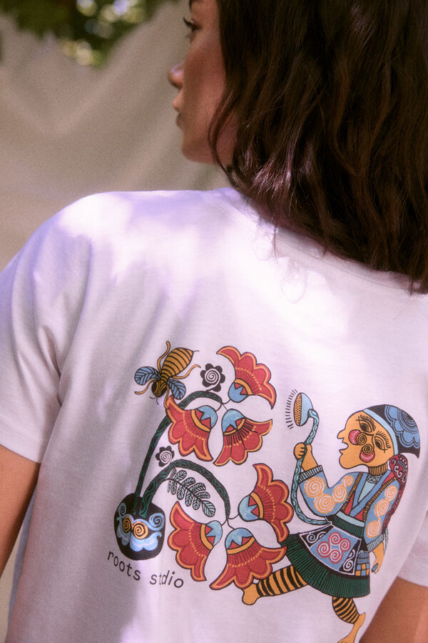 Springfield Playera Gráfica Espalda "Roots Studio" natural