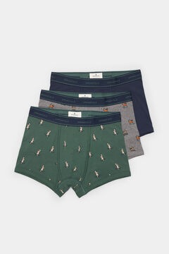 Springfield Pack 3 bóxers animales en skate verde