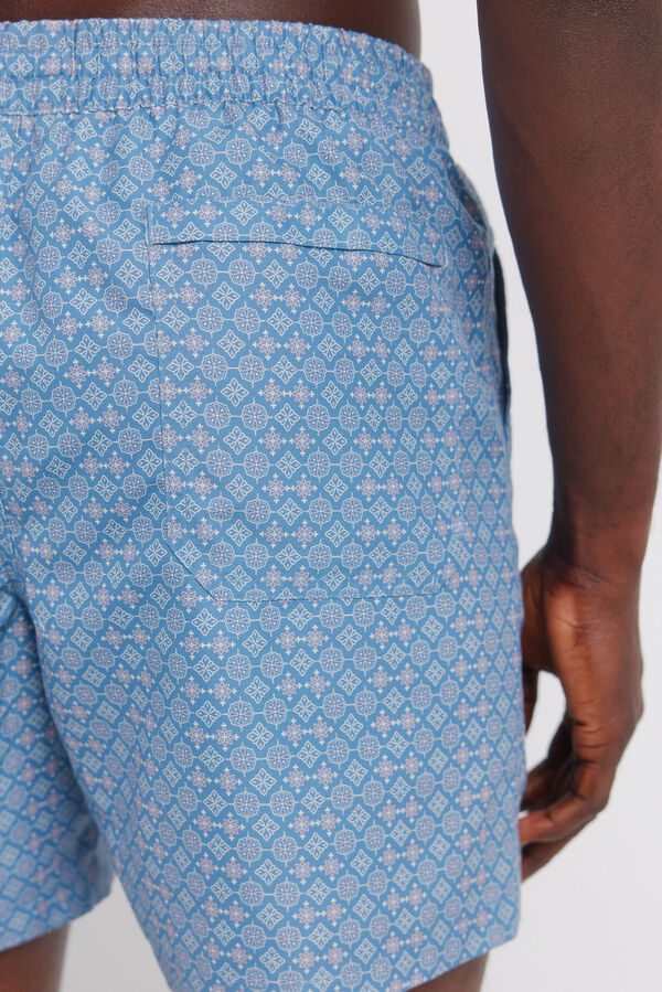 Springfield Traje de ba&ntilde;o estampado de mosaico azul