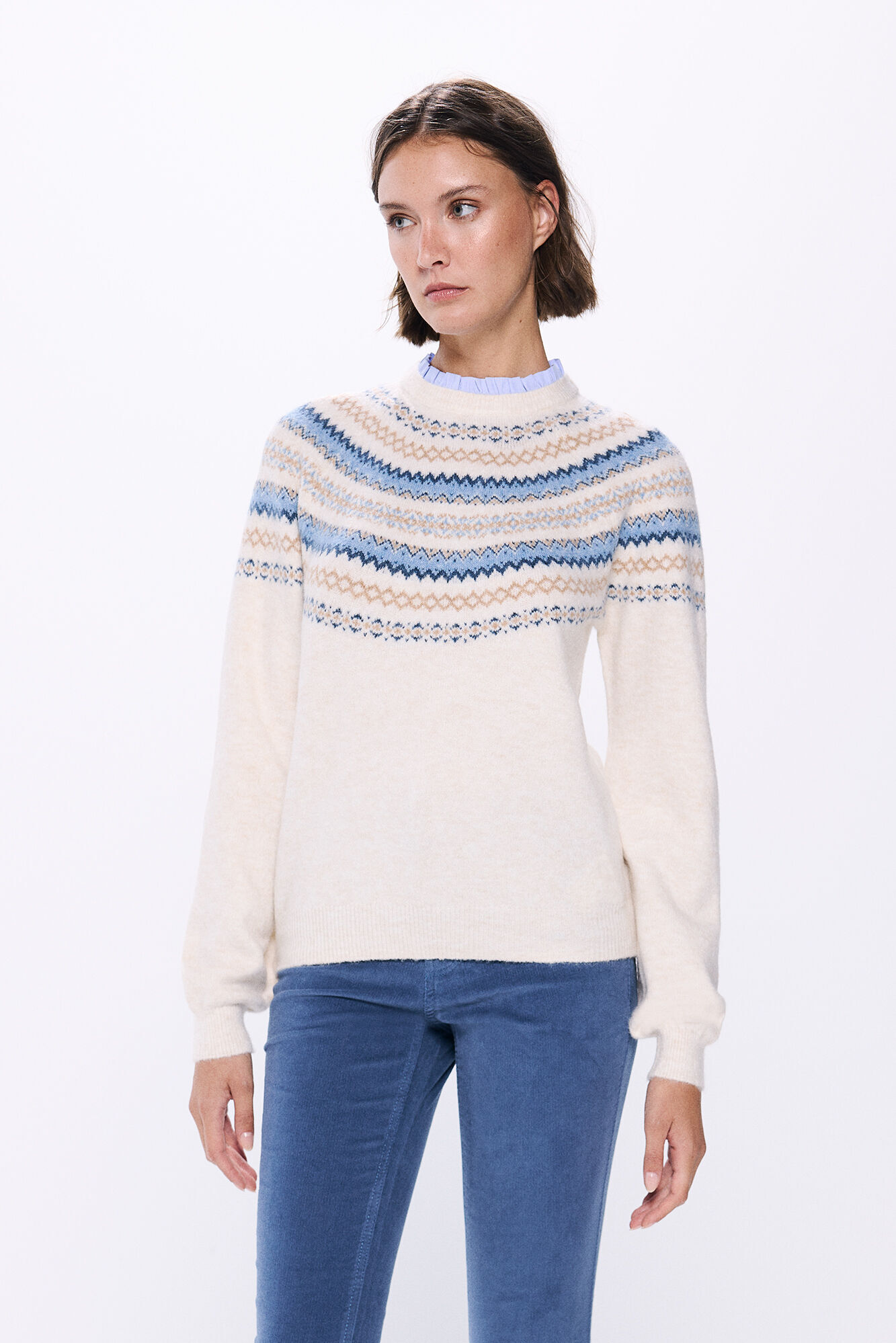 Springfield Su&eacute;ter jacquard cenefas cuello combinado