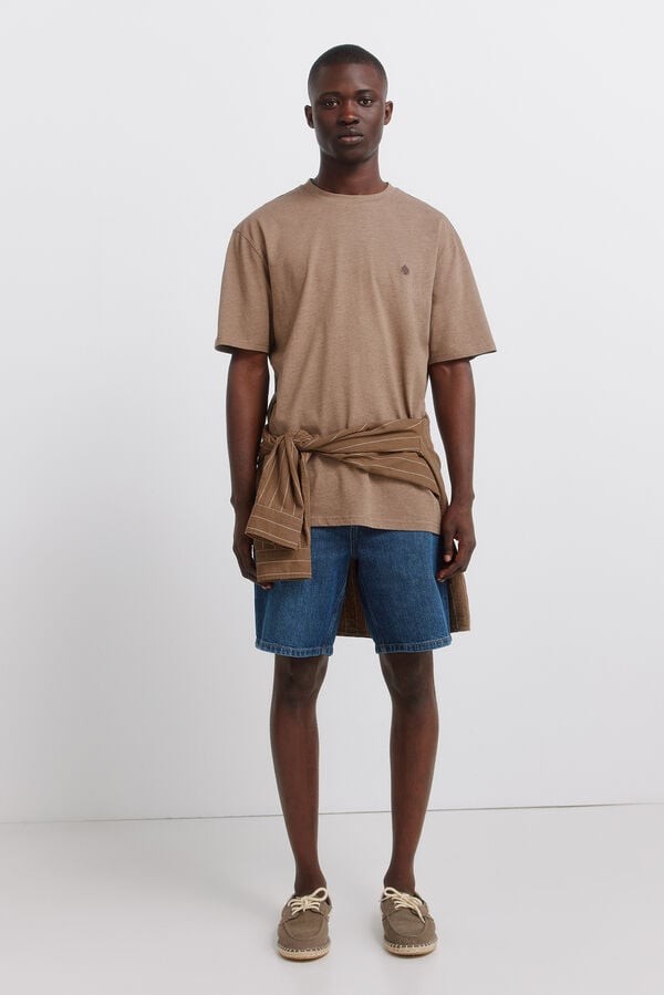 Springfield Playera b&aacute;sica de viscosa caf&eacute;