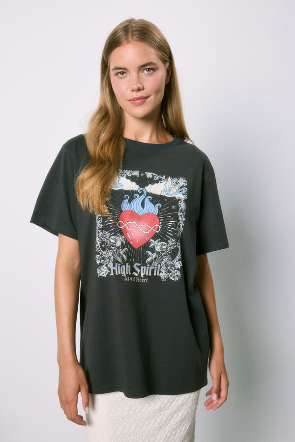 High Spirits Playera Wild Heart gris