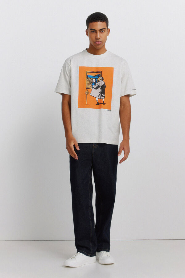 Springfield Playera TvBoy Grito gris