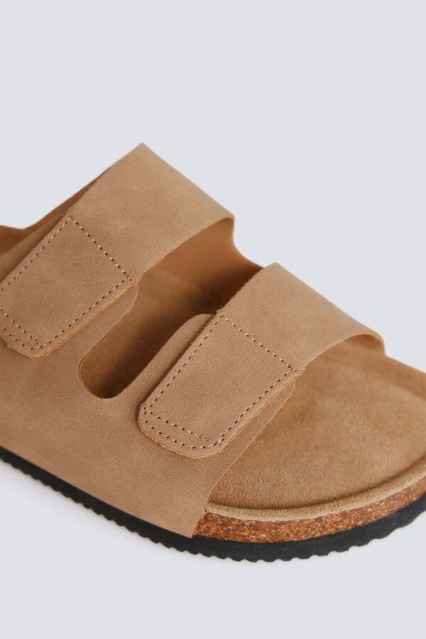Springfield Sandalia de doble tira con velcro caf&eacute;