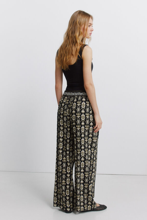 Springfield Pantal&oacute;n estampado r&uacute;stico con cord&oacute;n negro