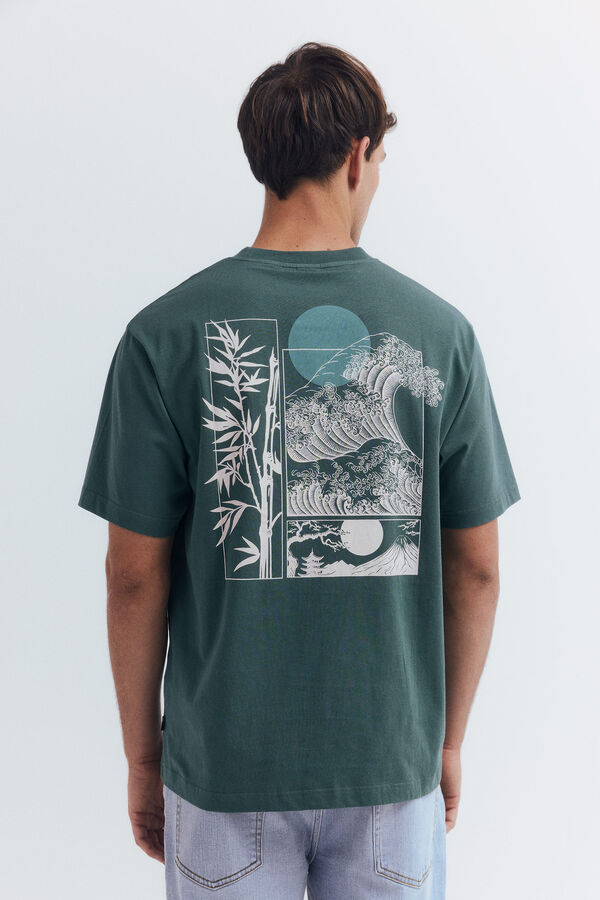 Springfield Camiseta composición paisajes verde