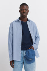 Springfield Camisa oxford vichy sin arrugas azulado