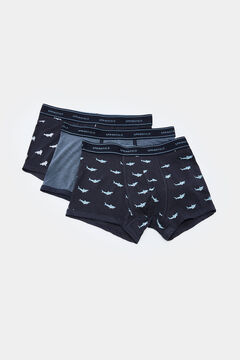 Springfield Pack 3 bóxers animales marinos azul