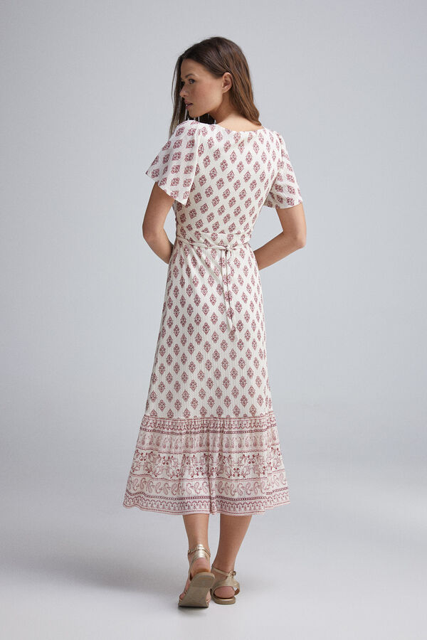 Springfield Vestido midi boho cenefa café