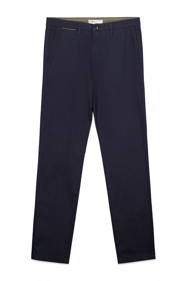 Springfield Pantal&oacute;n chino microestampado slim fit azul mezcla