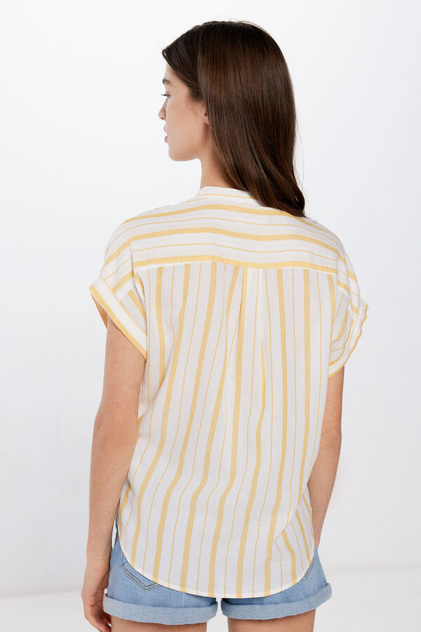 Springfield Blusa básica cuello mao algodón  amarillo