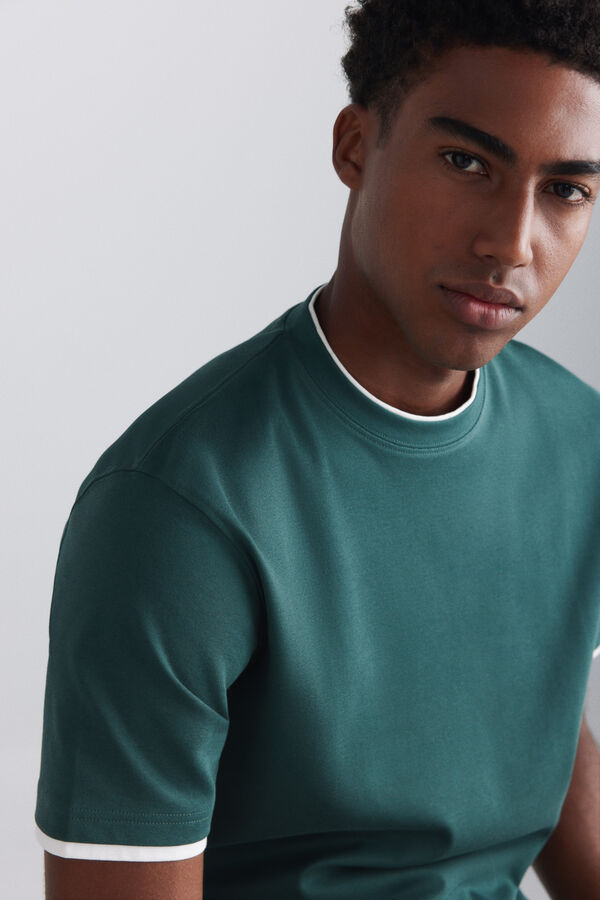 Springfield Playera doble interlock verde