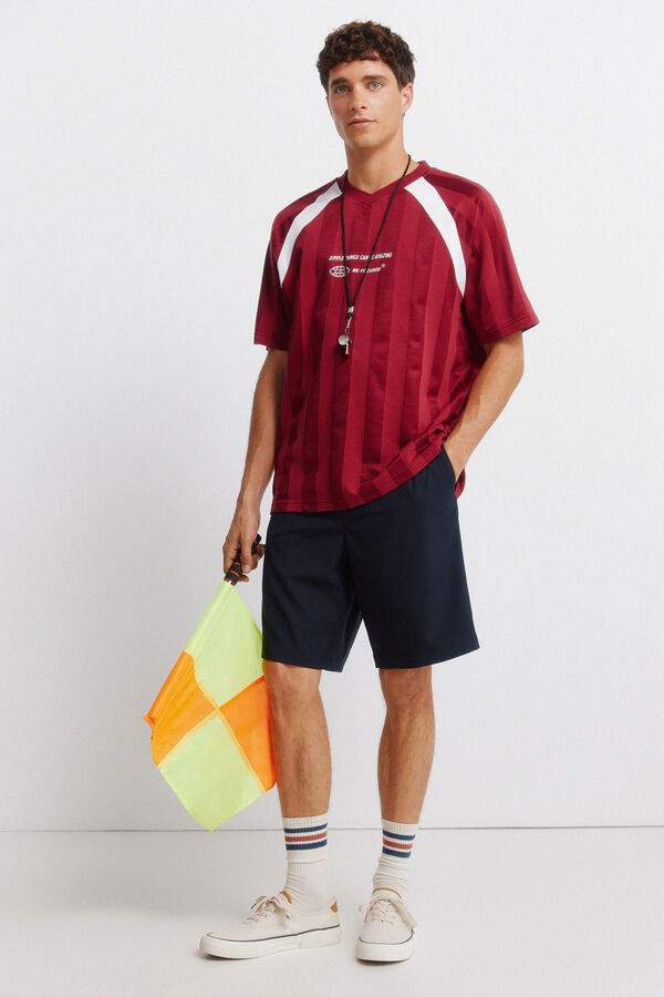 Springfield Playera de f&uacute;tbol de piezas rojo