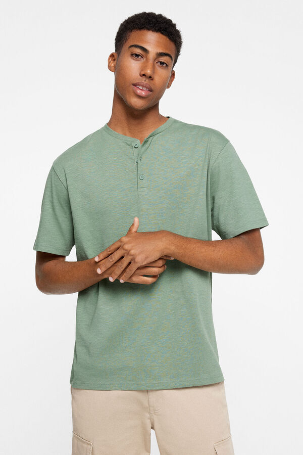 Springfield Playera cuello panadero verde