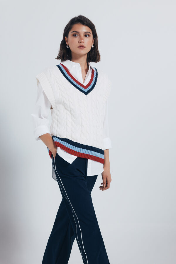 Springfield Pantalón jogger rayas lateral marino