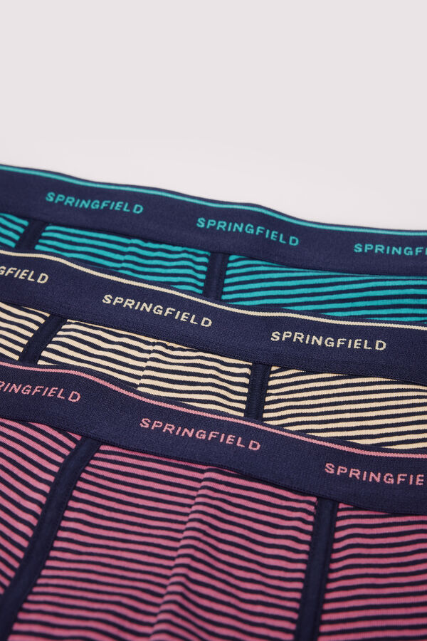 Springfield Pack 3 bóxeres rayas azul
