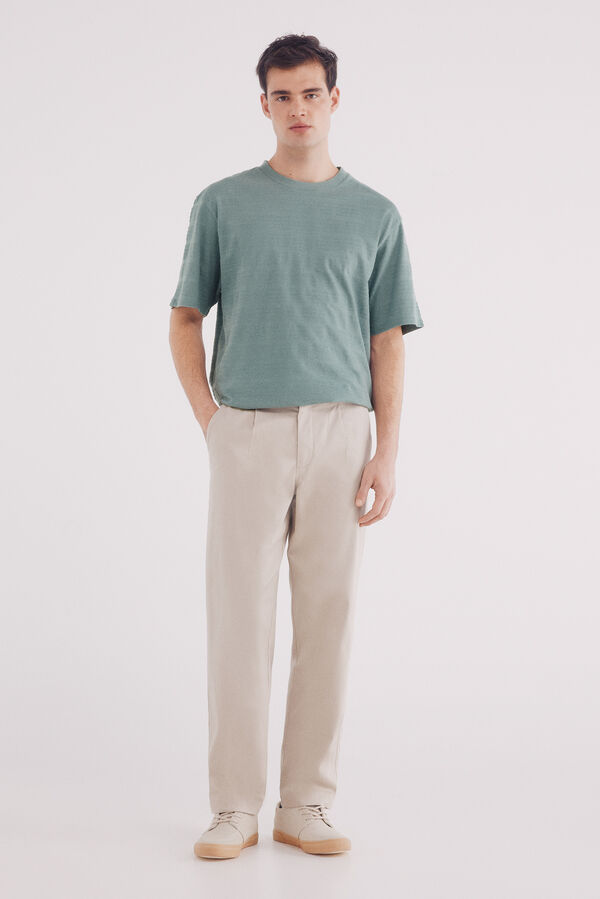 Springfield Playera raya piqué azul