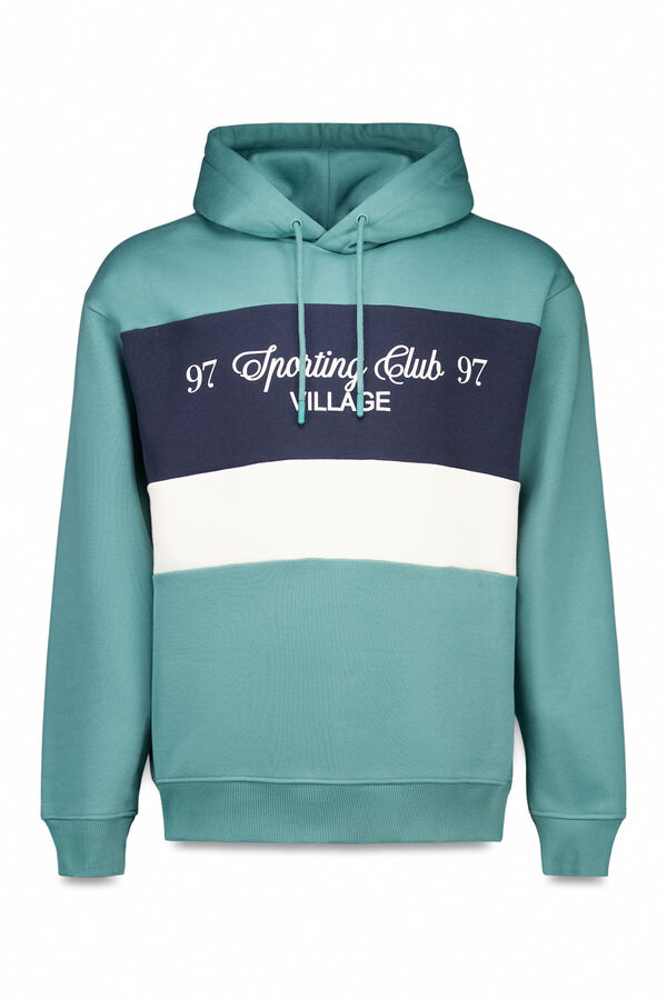 Springfield Sudadera con capucha y corte de luchador verde