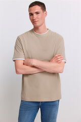 Springfield Playera de tela waffle doble caf&eacute;