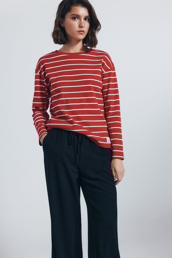 Springfield Pantalón jogger ancho negro