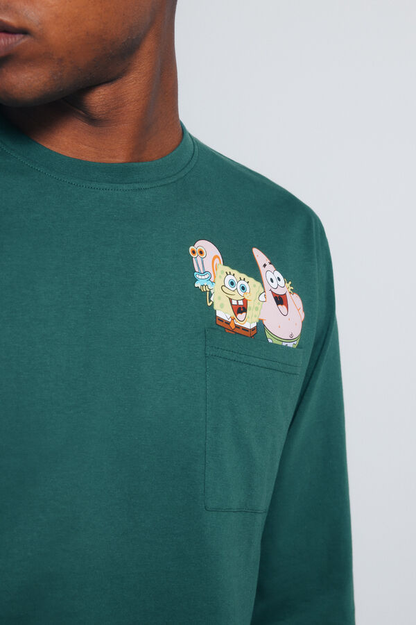 Springfield Pijama larga Bob Esponja verde