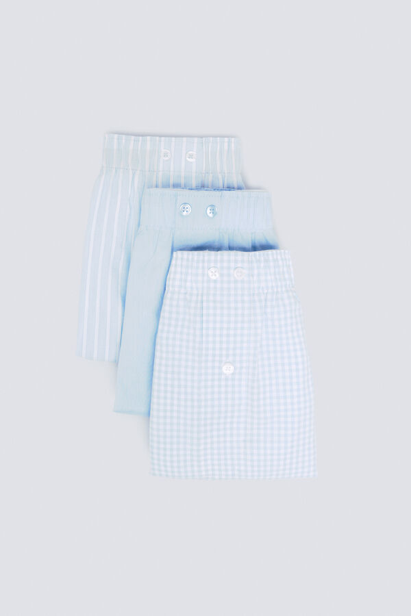 Springfield Pack de 3 calzones popelín estampados azul
