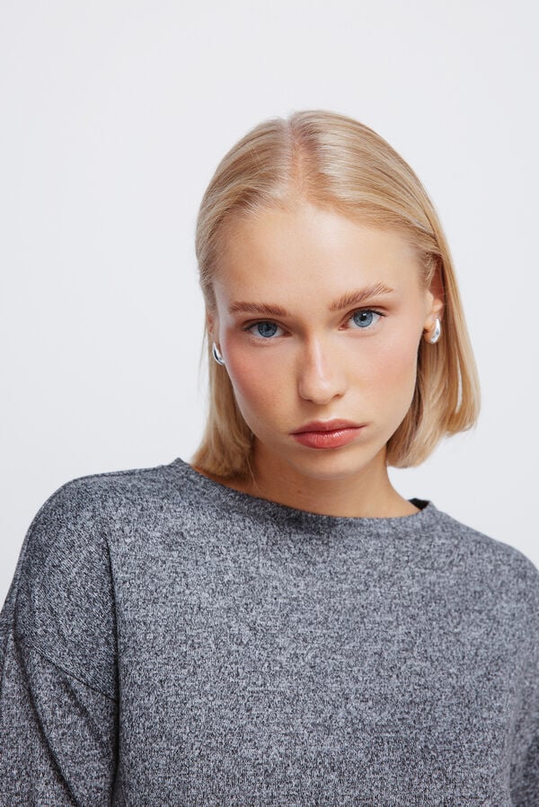 Springfield Playera combinada con botones laterales gris